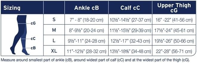 JOBST ACTIVA Opaque 20-30 mmHg Compression Socks Thigh High Closed Toe - Large