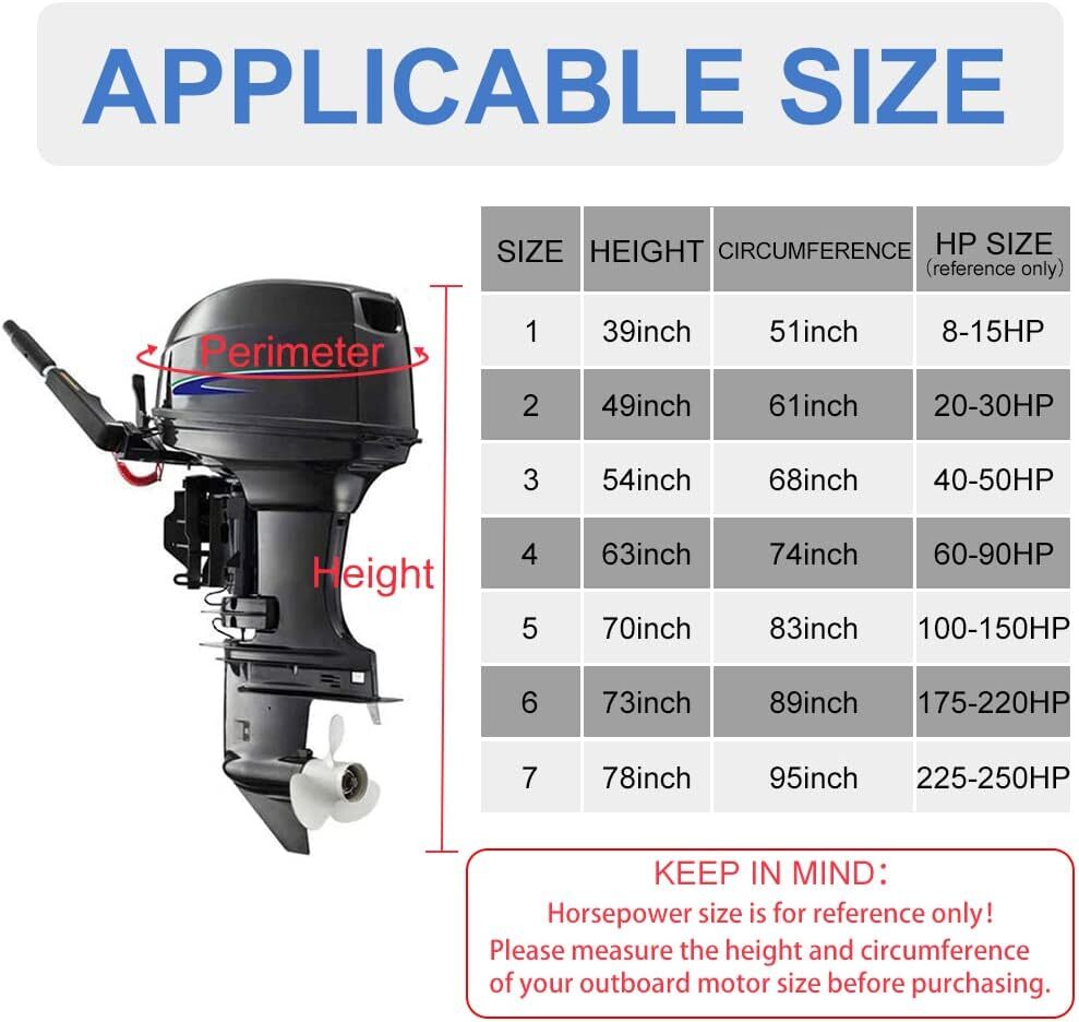 Heavy duty Boat Full Outboard Motor Engine Storage Canvas Cover