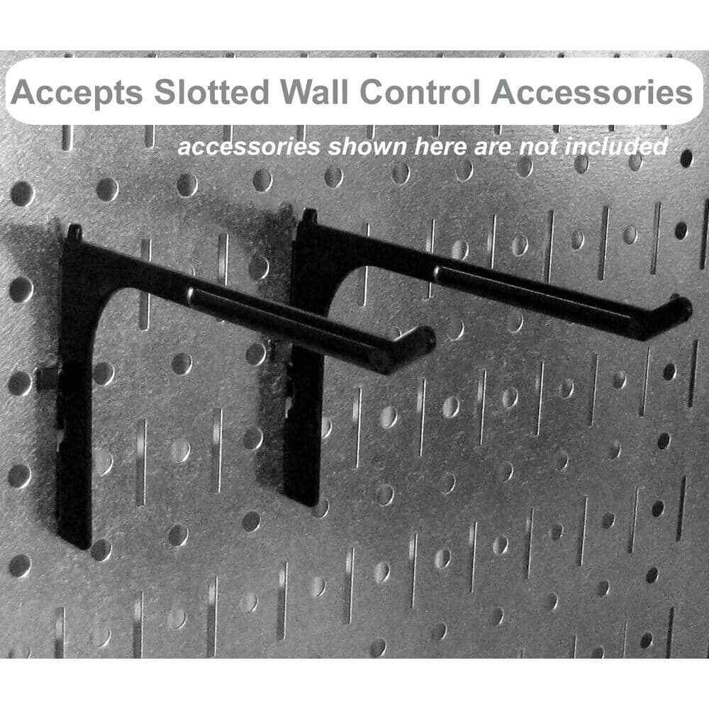 Metal Wall Pegboard Peg Board Panel Organizer Shelf Display Tools Garage 2 Pack