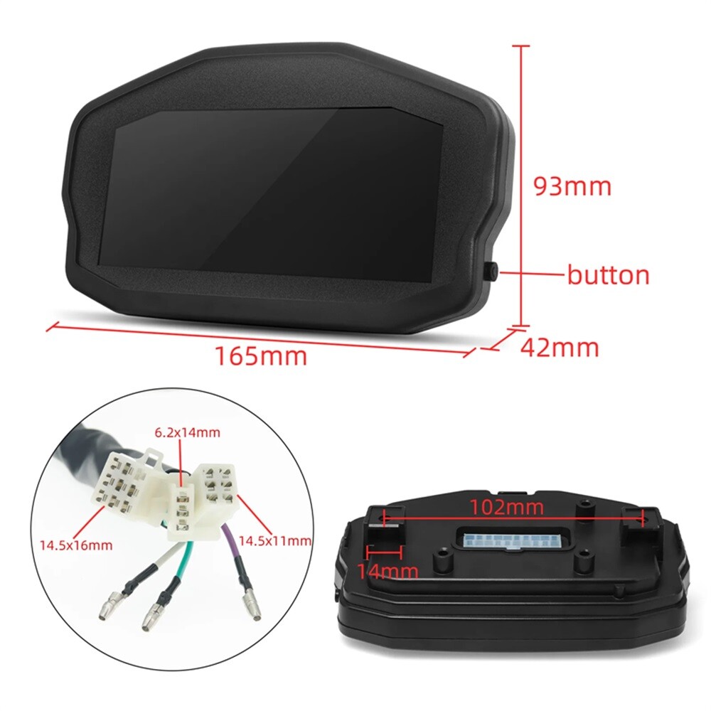 1Pc Digital Motorcycle Dash Panel LCD Dashboard DC 8-12V Motorcycle Odometer
