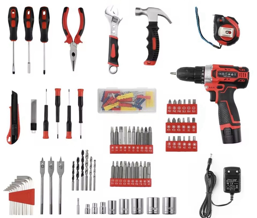 12V Brushless Cordless Drill/Driver Set, Battery, Hand Tools, Accessories, Case