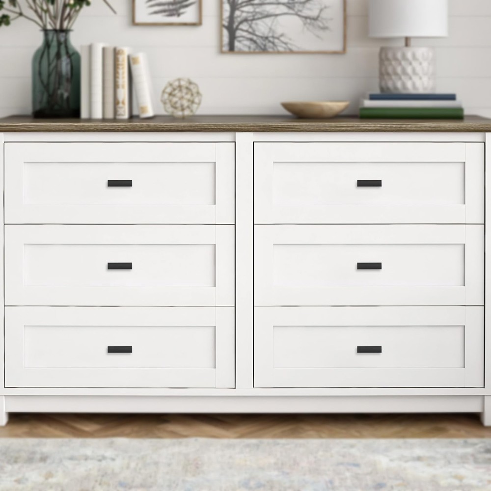 10 Pack Matte Black Kitchen Cabinet Knobs Silver Kitchen Hardware Cupboard Kn...