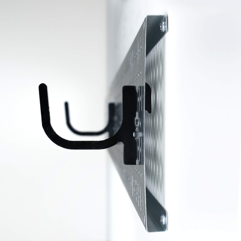 Slotted Pegboard U-Hook for Pegboard Only 4" Peg Hook Reach 2-Hook Pack Black
