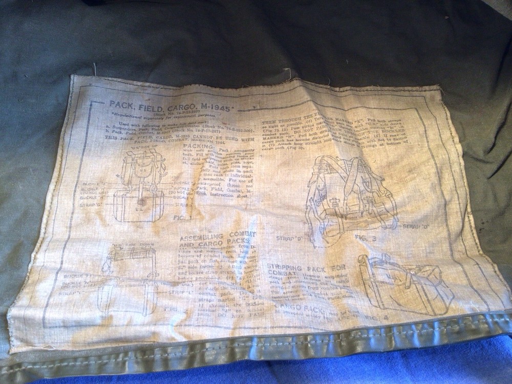 WW11-military 1945 Cargo Field Pack Scuff Marks Stitch & Ring Missing Backpack