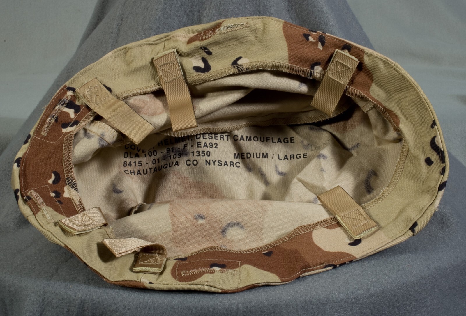 Desert Storm CAMO Camouflage PASGT Helmet Cover Medium/Large CHOCOLATE CHIP