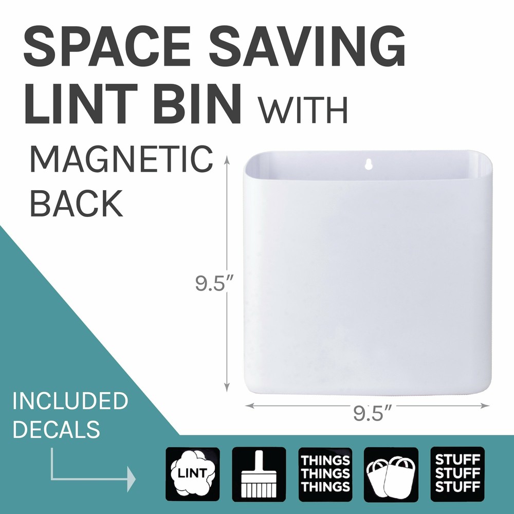 Large Magnetic Lint Bin - White