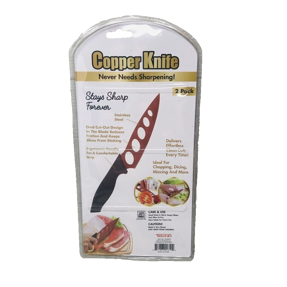 2pc Copper Knife Never Needs Sharpening self Stay Sharp Forever Stainless Steel