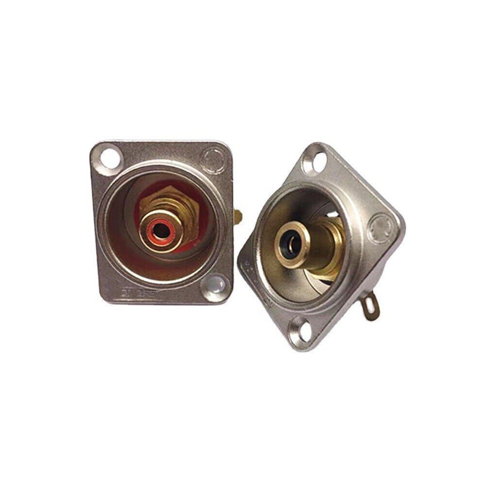 2pcs Silvery Female RCA Panel Mount Chassis Socket Connector Panels Gold Plated