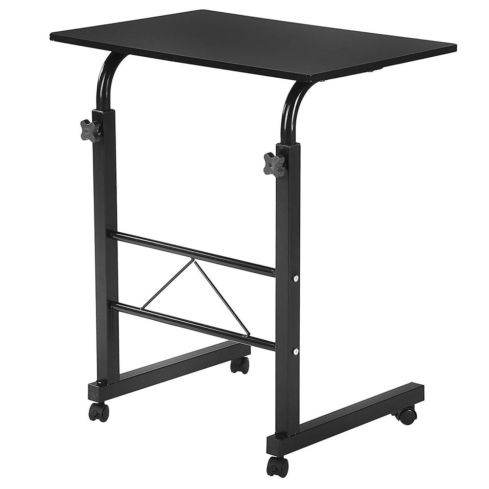 US C Shaped Rolling End Table,Side Table Adjust for Couch Sofa Table Living Room