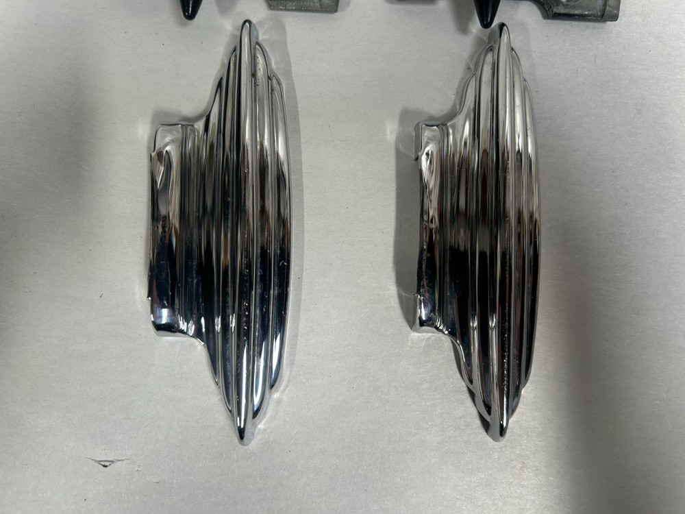"2" Vtg Deco Modern Eames Era Unique Specialty Spring Door Hinges Hardware (A10)