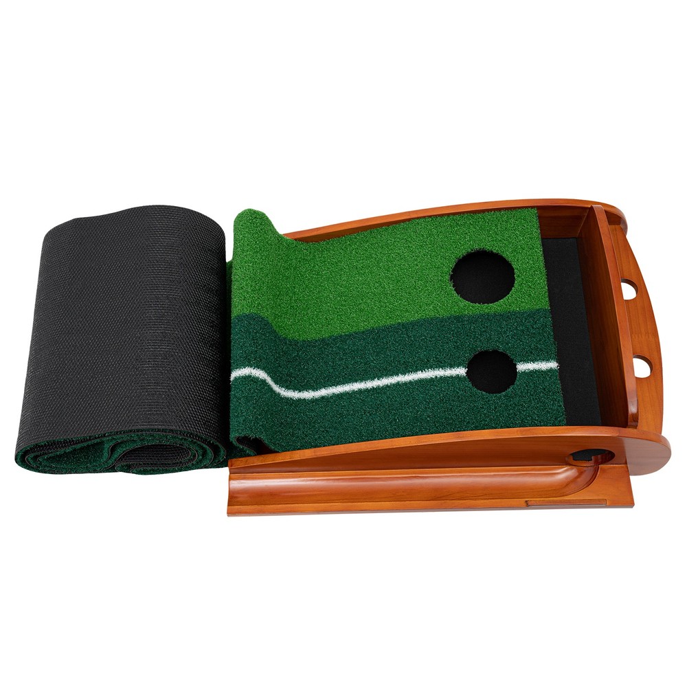 Indoor Golf Putting Green Practice Mat Exerciser W/Auto Ball Return Training Aid