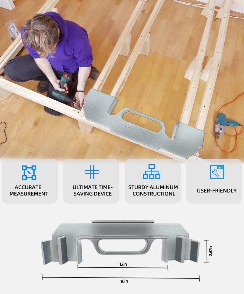 3-in-1 Stud Layout Framing Tool – Easy, Accurate, Durable Construction Aid - NEW