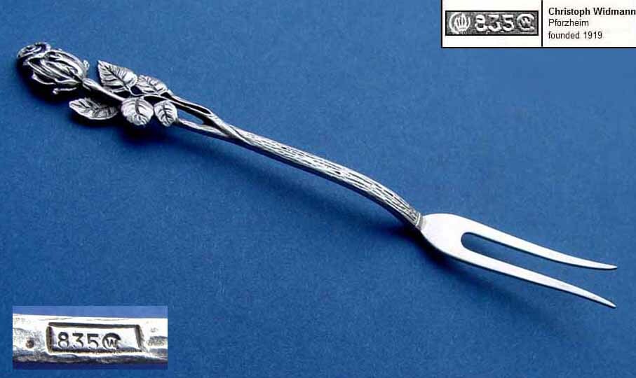 Serving Fork, Hildesheimer Rose, C. Widmann, 835 Silver B405