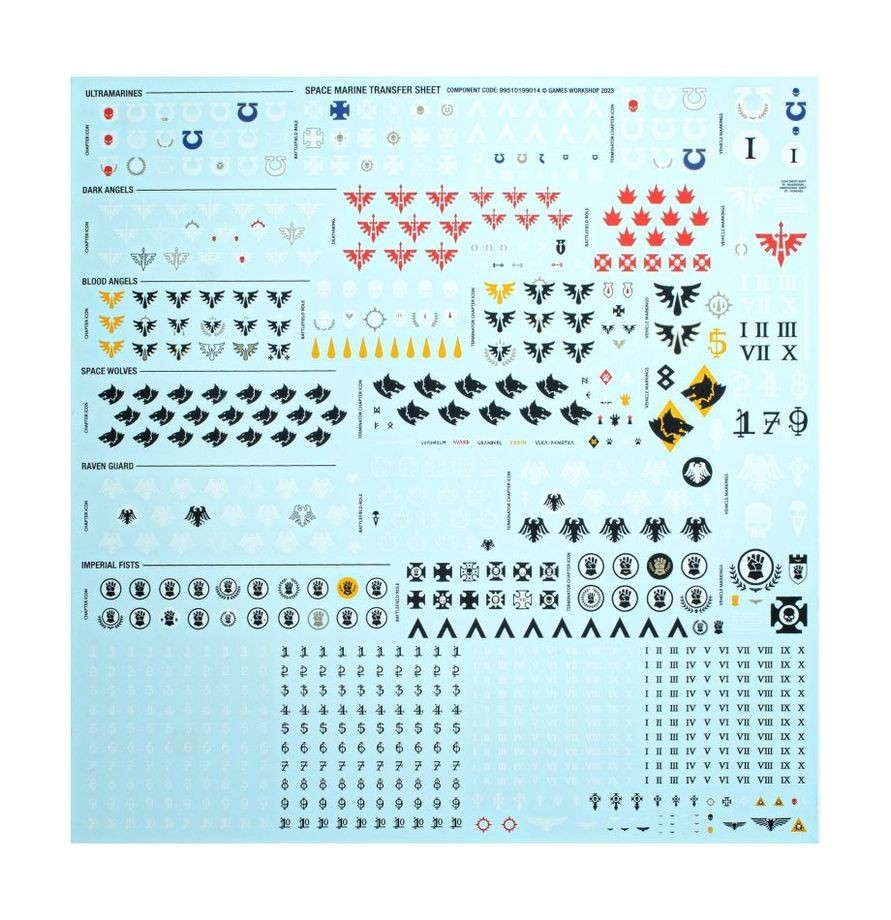 Space Marine - Transfer Sheet/Decals - Warhammer 40K