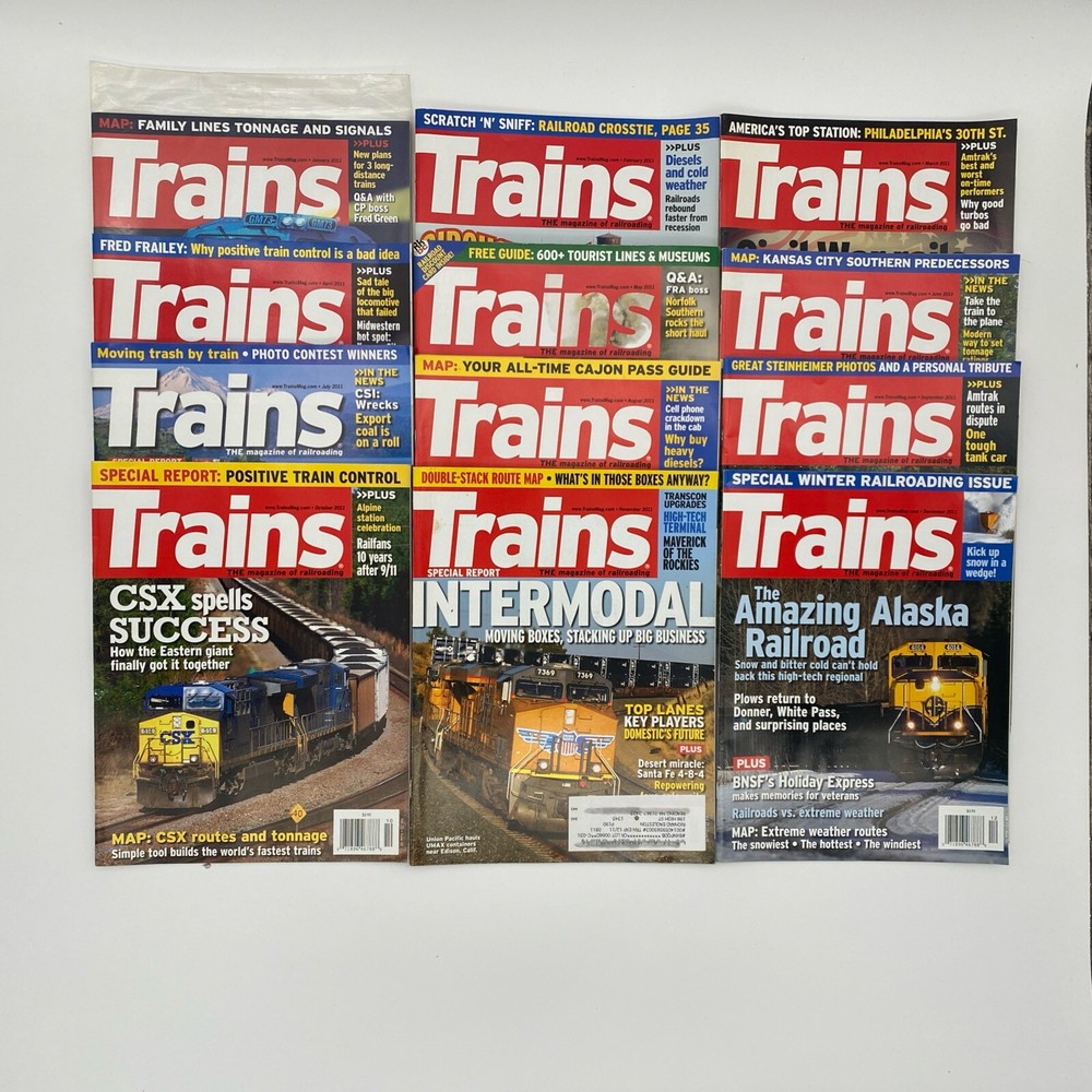 Trains Magazine 12 Issues 2011 (Complete Year 2011)