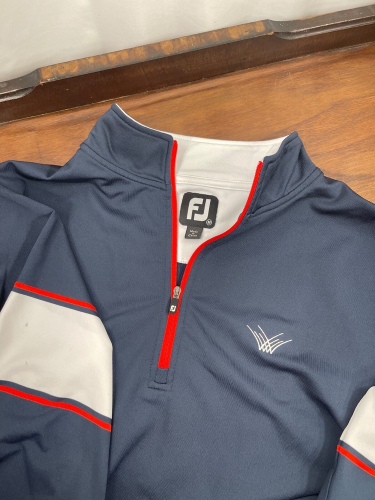 1/4 Zip  FootJoy Jacket Sz Med Navy Pullover Performance Stretch Golf