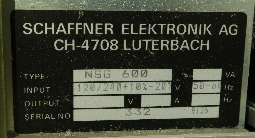 Schaffner NSG 600 Interference Test System w/ NSG 625 Fast Transient Simulator