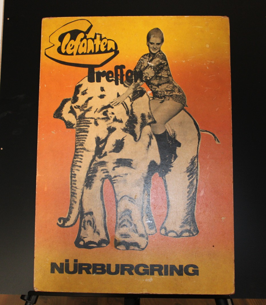 1960s Motorcycle Rally Elefantentreffen Sign! Rare German Motorbike Club Poster