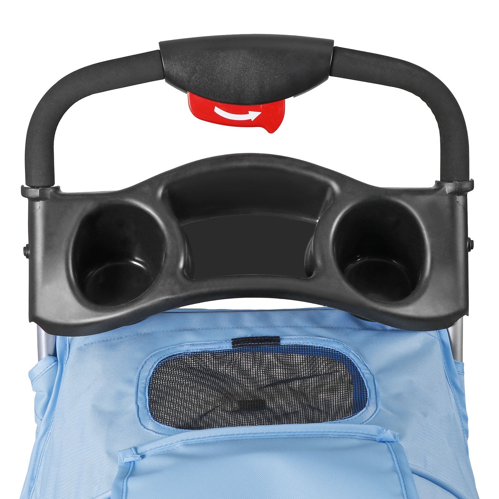 3 Wheels Pet Dog Cat Stroller for Small Medium Dogs Cats with Cup Holder Blue