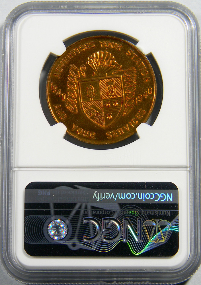1940 Shell Service Stations Trademaker Plan Medal NGC MS 65 (16-1)