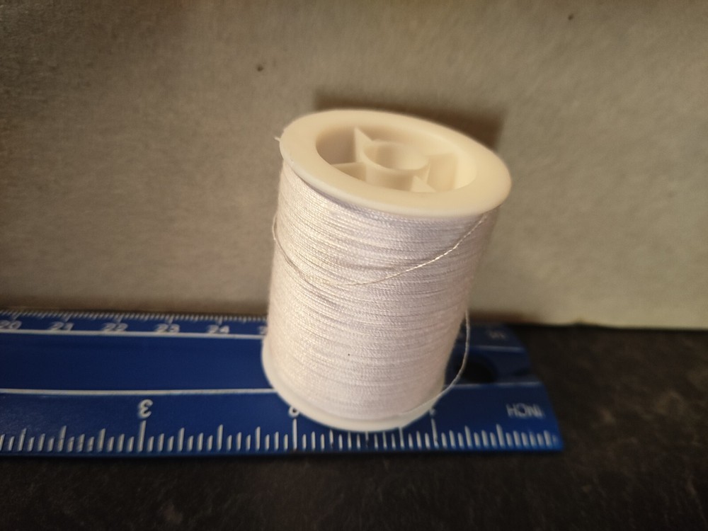 Thread 12 White Spools with A Needle Threader Packed in Storage Box for Sewing