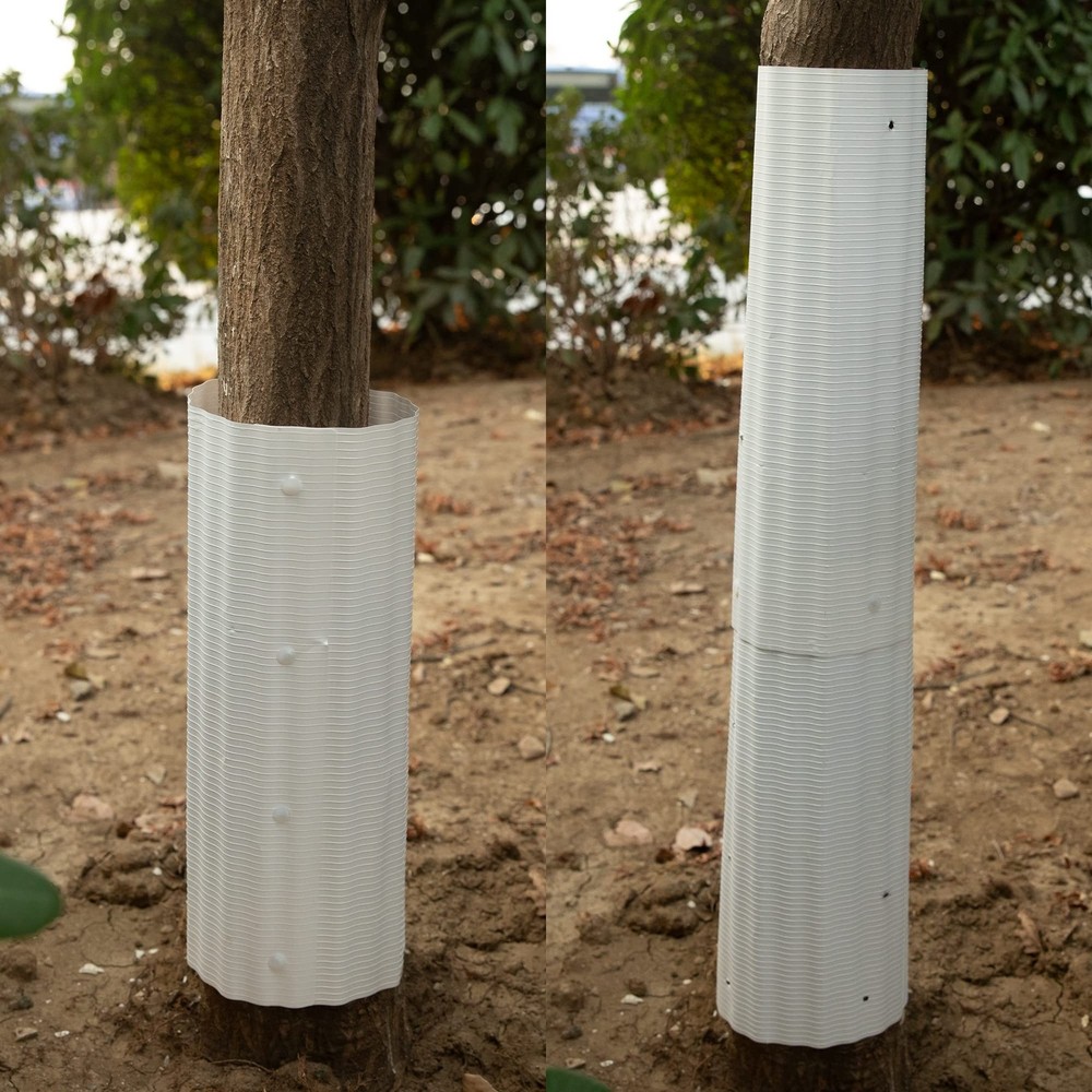 4pcs Expandable Tree Guards,Flexible Bark Protector,Tree Trunk white