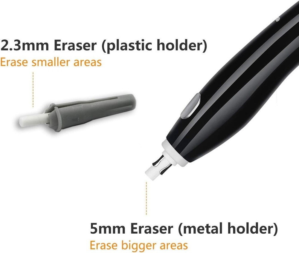 Professional Electric Pencil Eraser - Includes Two Sizes and 140 Refills