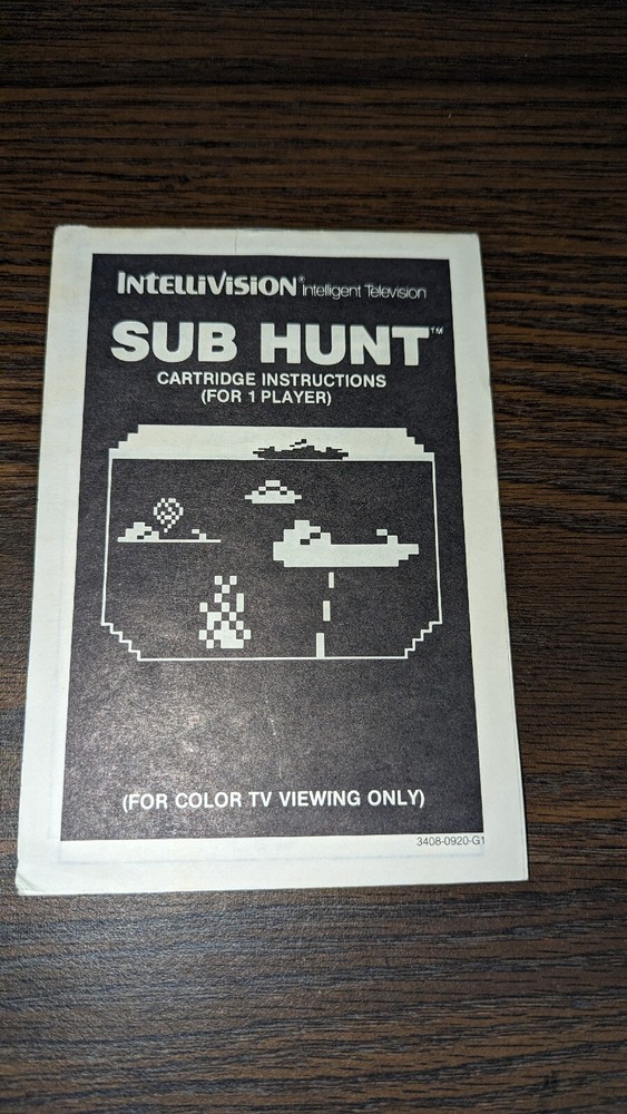 intellivision sub hunt manual Instructions Only