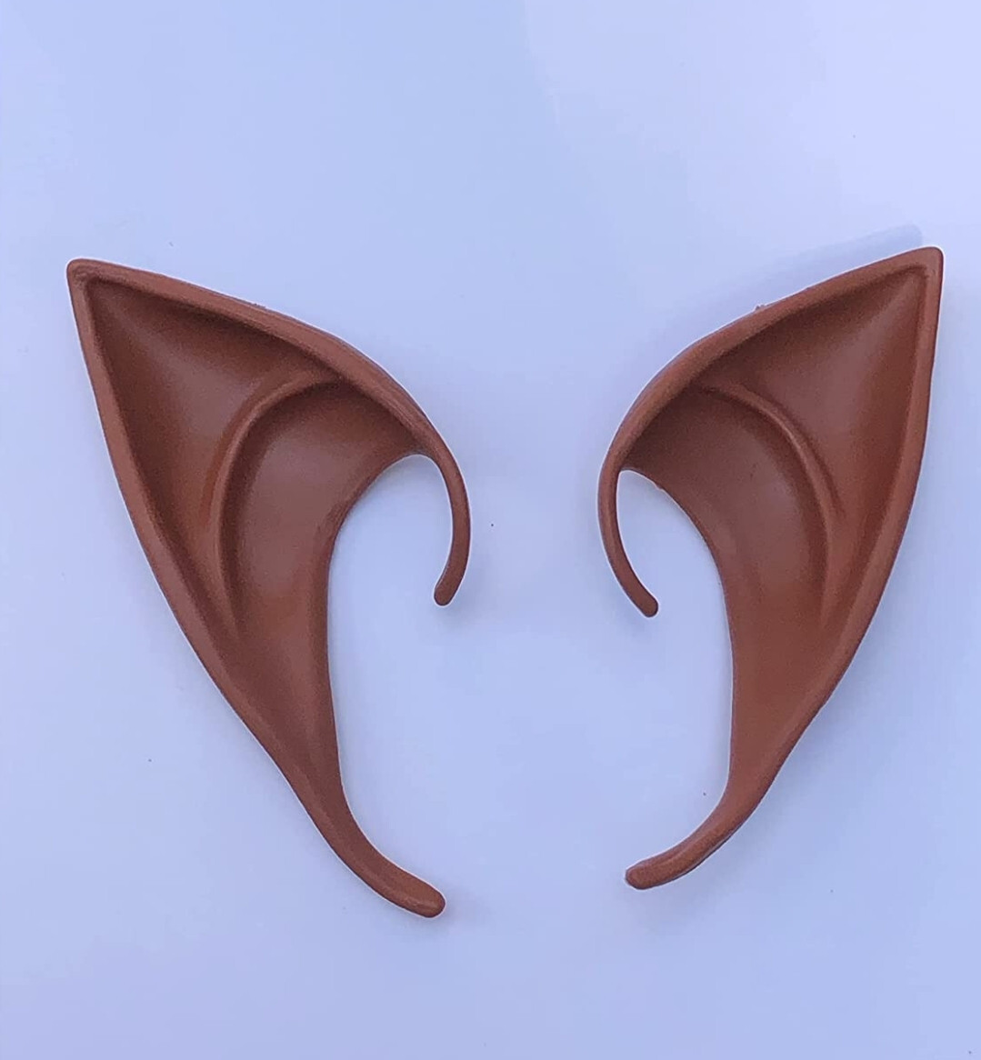 Elf Ears Fairy Cosplay Prosthetic Pair Tan Pale Brown New