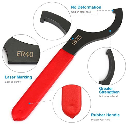 Spanner Wrench Set, 4pcs Coilover Wrench, C-Shape Shock Spanner Wrench Hook