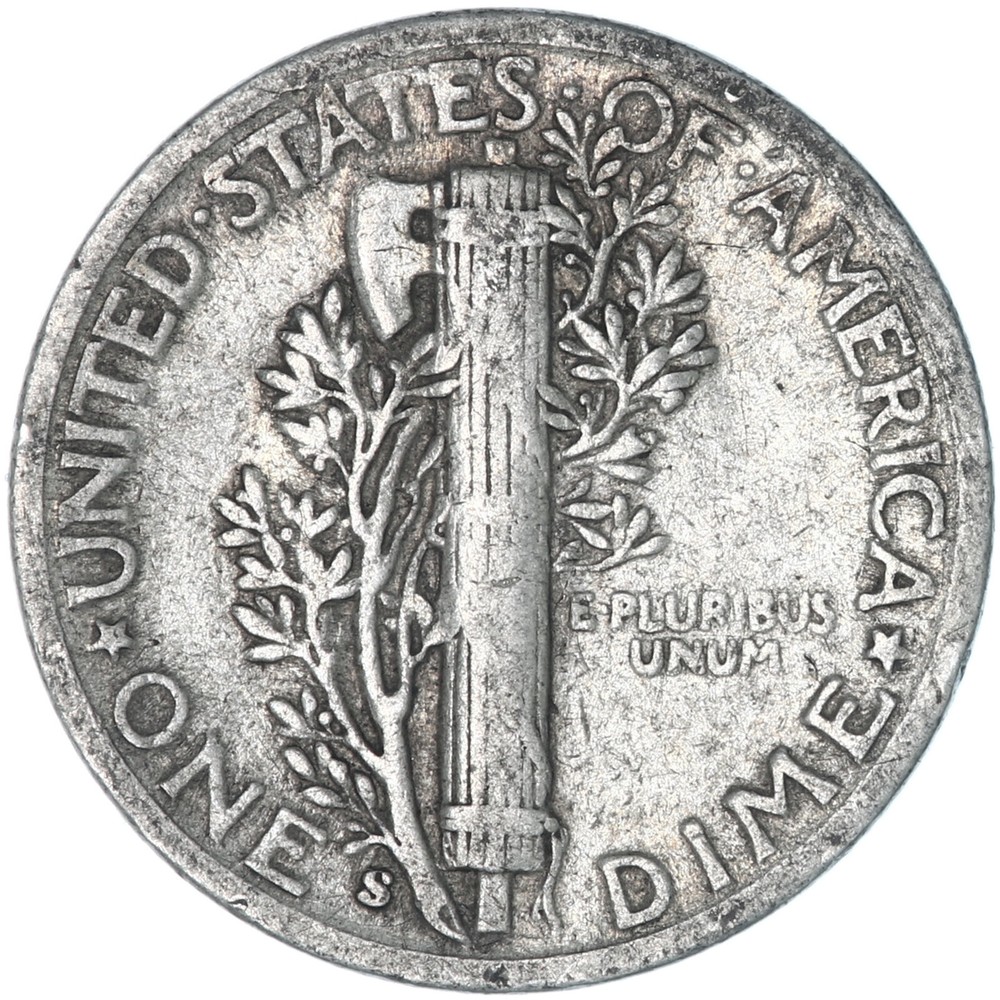 1945 S Mercury Dime 90% Silver Fine FN