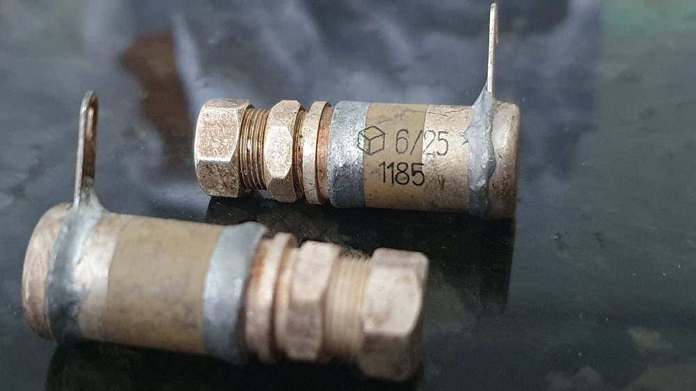 Variable Ceramic Capacitor 6-25pF 500V Silver Plated USSR Lot 4pcs+