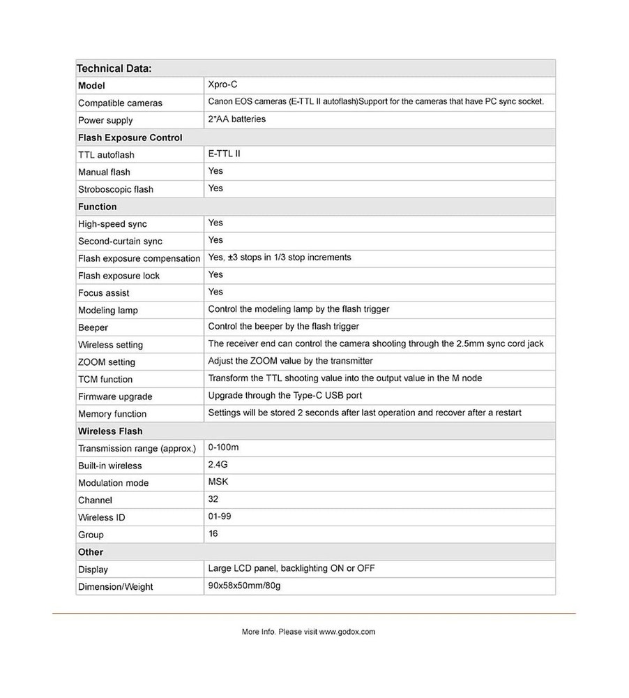 Godox Xpro-C TTL Wireless Flash Trigger Compatible for Canon EOS Cameras, Sup...