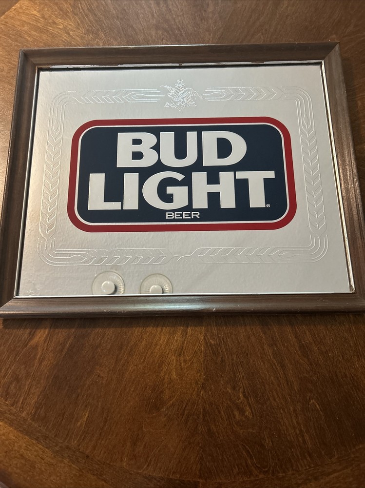 Vintage 1988 Bud Light Mirror 22”x18”