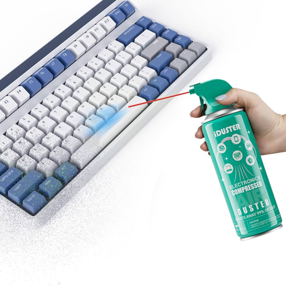 Compressed Air Duster Can for Electronics - 10oz Disposable Keyboard Cleaner ...