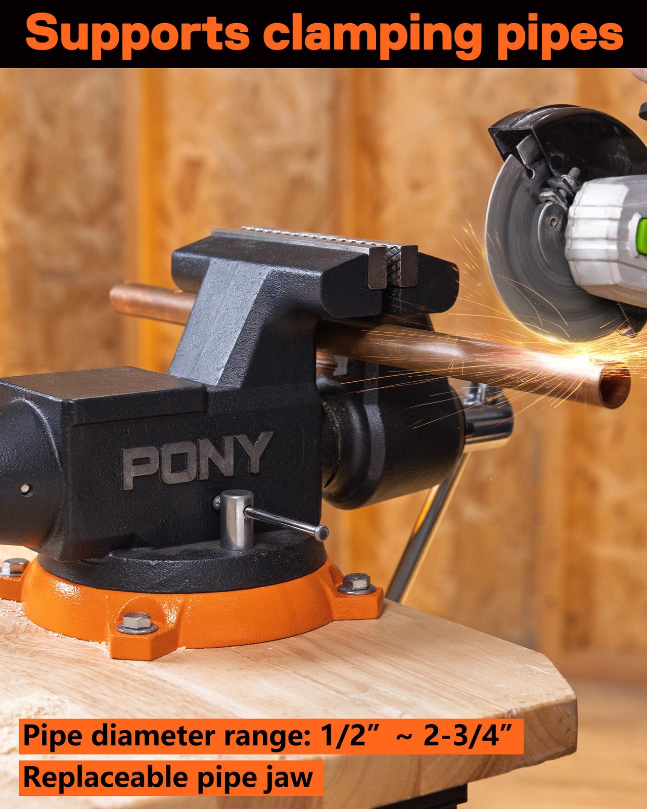 PONY 6" Heavy Duty Bench Vises 8800LBS Clamp Force Workbench Vise 360° Rotatable