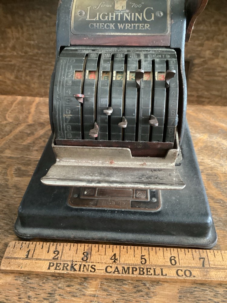 Check Writer Machine Antique F&E Lightning 700 Check Protector