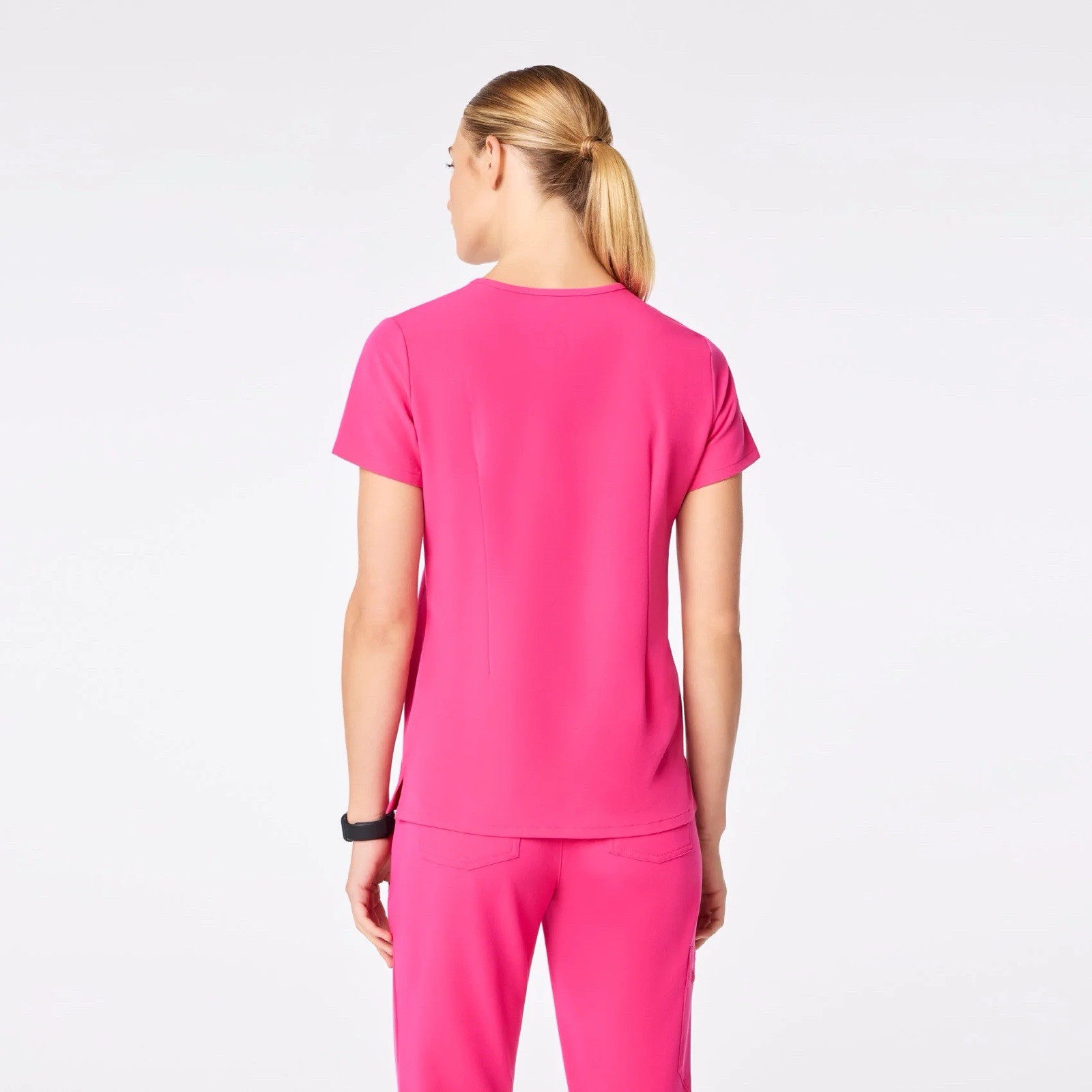 FIGS Catarina Scrub Top Zamora Joggers Set Medium Shocking Pink $94 MSRP