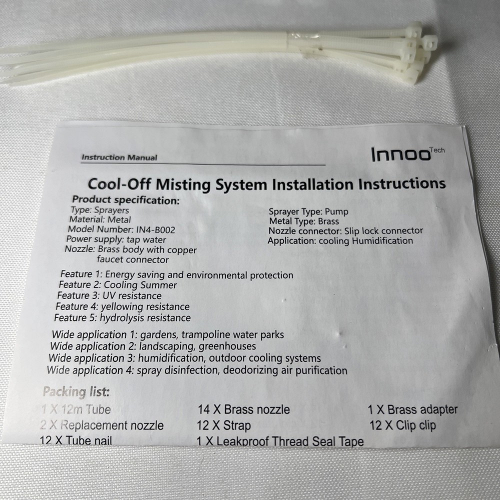 Innoo Tech Cool Off Misting System IN4-B002-NIB NEW