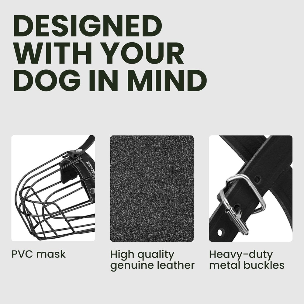 Dog Muzzle with Neoprene Padding for Large Breeds - Great Dane Size