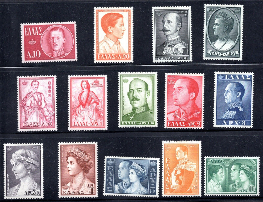 GREECE 1957 SCOTT #604-617 COMPLETE SET LIGHT HINGE