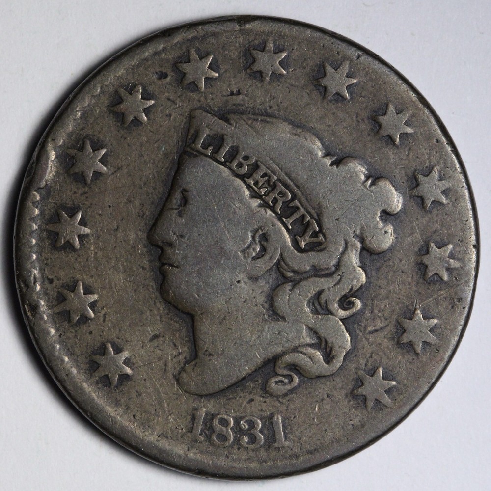 1831 Coronet Head Large Cent VG E104 SACN