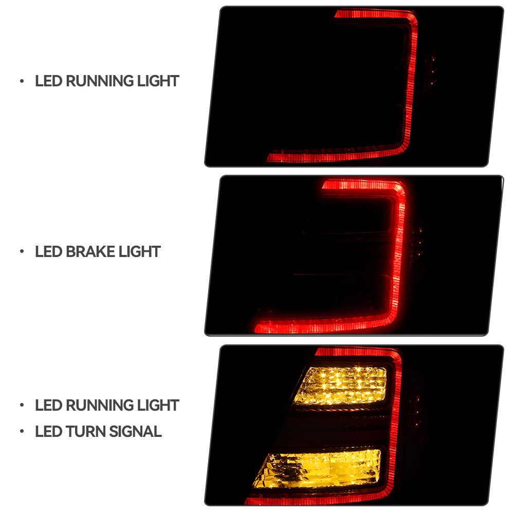 For 2013-2019 Ford Taurus LED Tail Light Rear Outer Passenger Side Chrome Brake