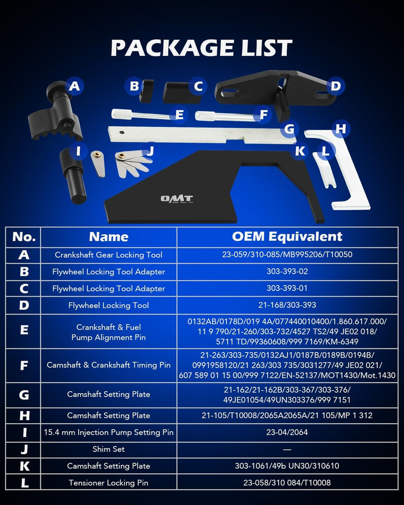 Engine Timing Tool Set, 24 Piece Engine Camshaft Alignment Timing Tool Kit Compa