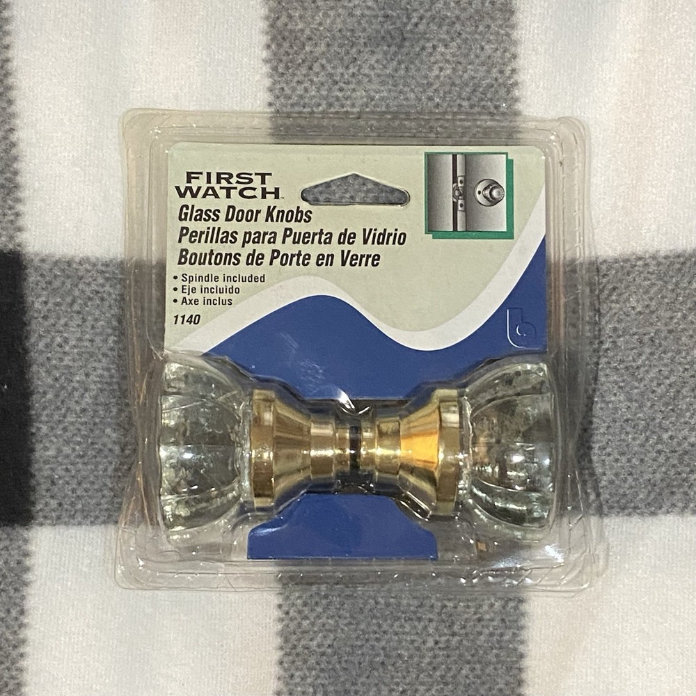 First Watch Glass & Brass Replacement Knobs & Rosettes Antique-Style New