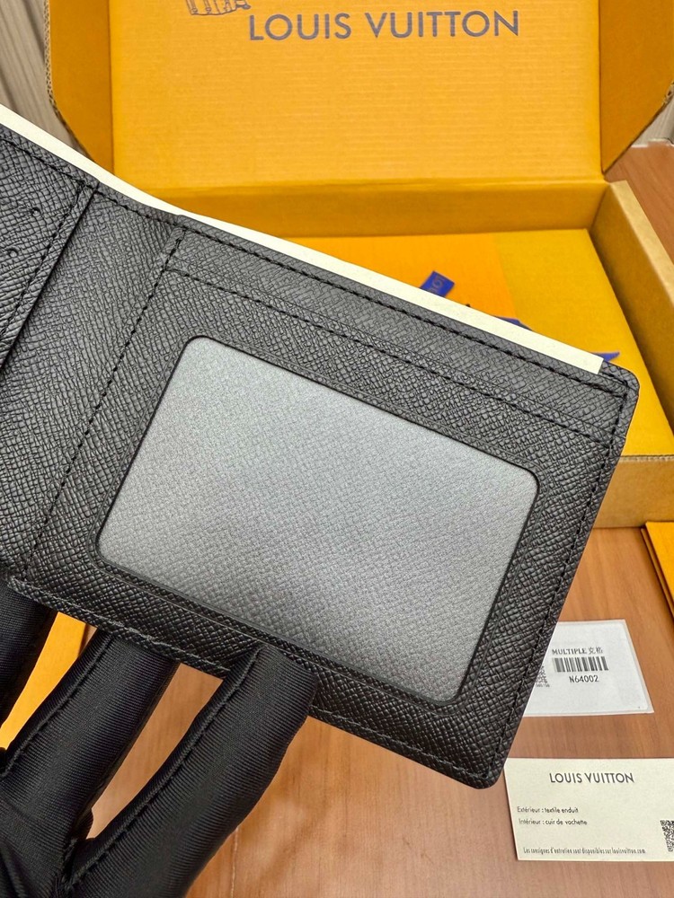 Louis Multiple Wallet Damier Graphite Canvas Bifold New