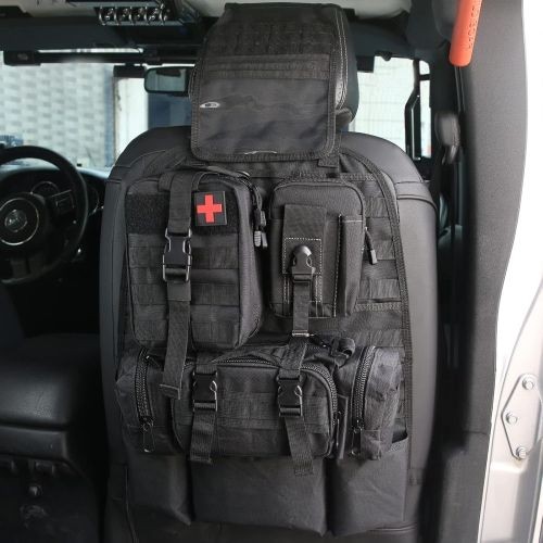 Universal Tactical Back Seat Organizer with 3 Detachable Pouches.