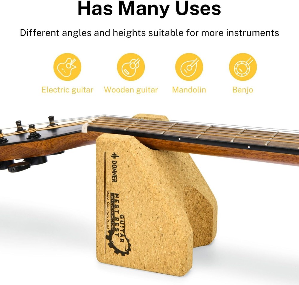 Donner Guitar Neck Rest Cradle, Bench Support Pillow for String...