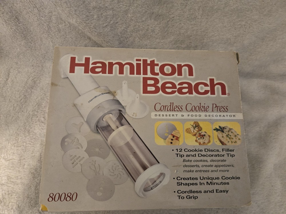 Hamilton Beach Cordless Cookie Press 80080 WORKS