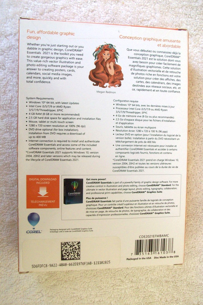 CorelDraw Essentials 2021 Design & Illustration Software" New / Free Ship